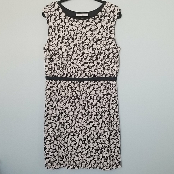 Loft leaf pattern sleeveless dress size large - Picture 1 of 6